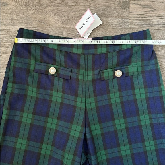 Alexia Admor Jayden Wide Leg Cropped Pants - Size 14 - Green Plaid -‎ NWT - Picture 6 of 12